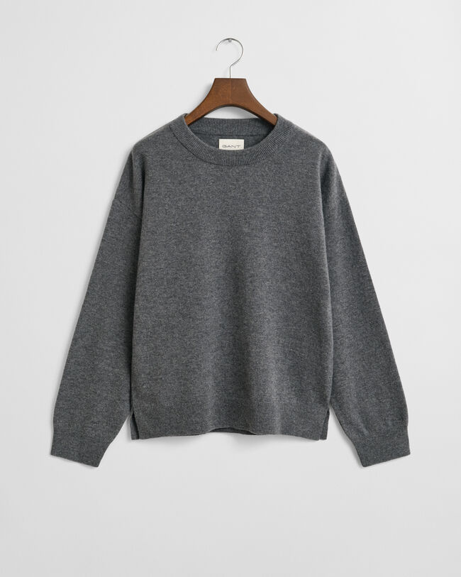 Crewneck sweater i ekstra fin lammeuld
