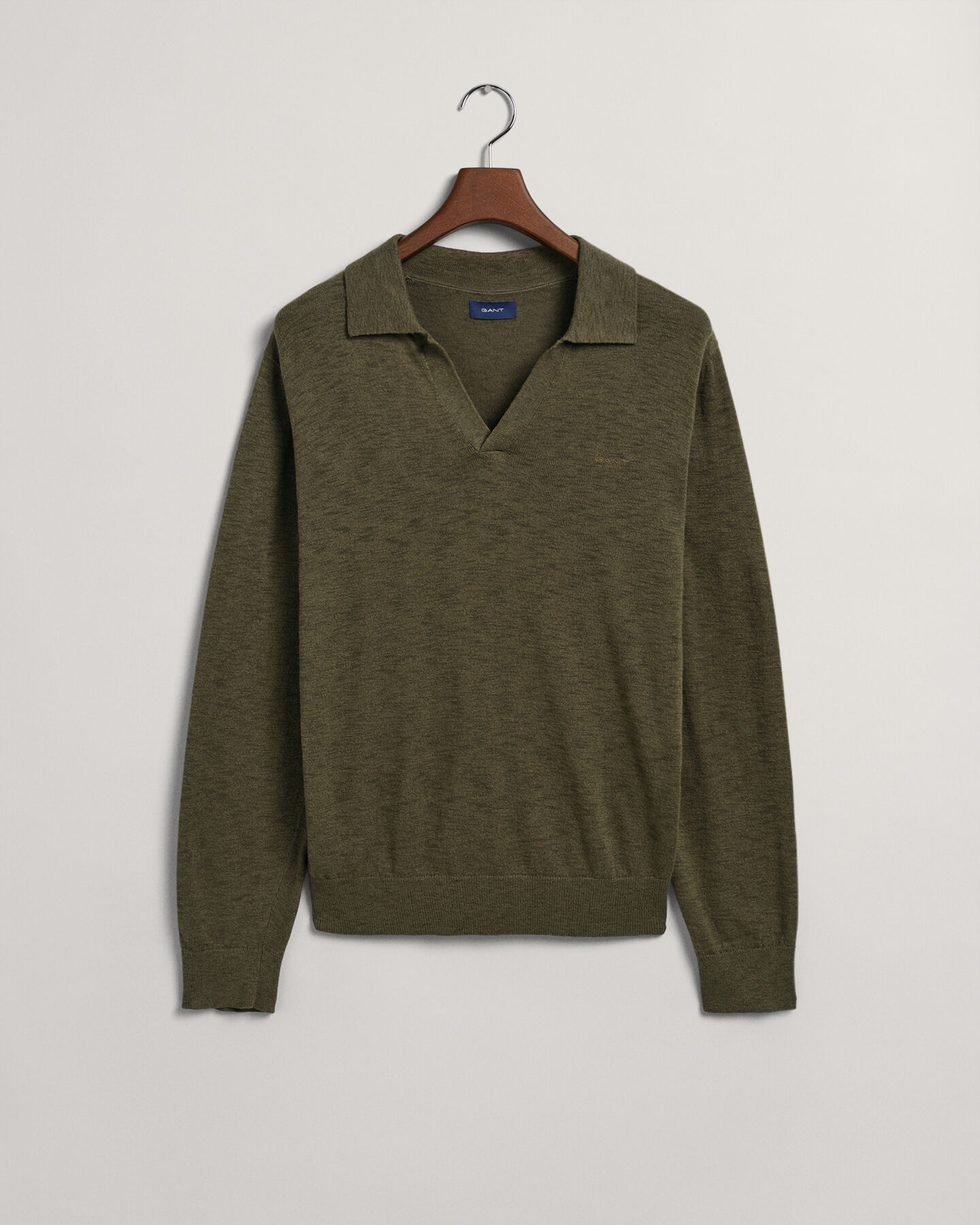 Polosweater af bomuld og hør