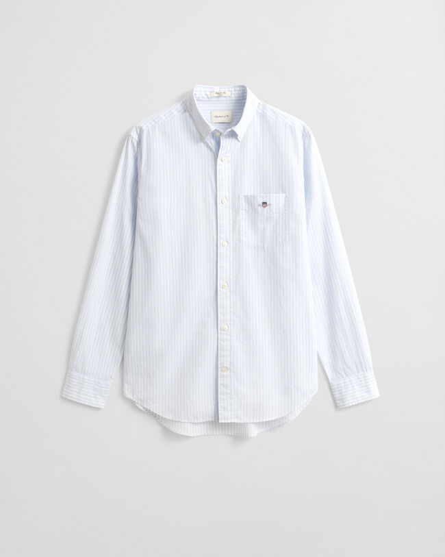 Regular fit klassisk stribet poplin-skjorte