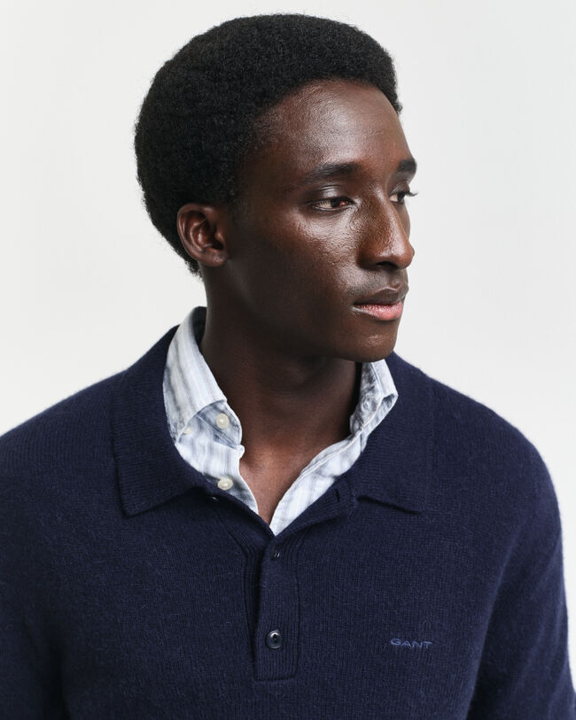 Polosweater af uldblanding