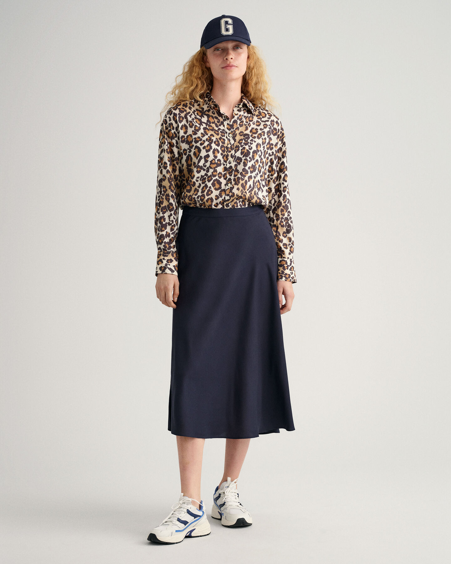 Relaxed fit Leopard modal skjorte
