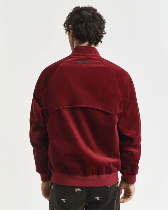 Harrington jakke i jernbanefløjl