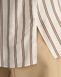 Stribet bluse med V-hals