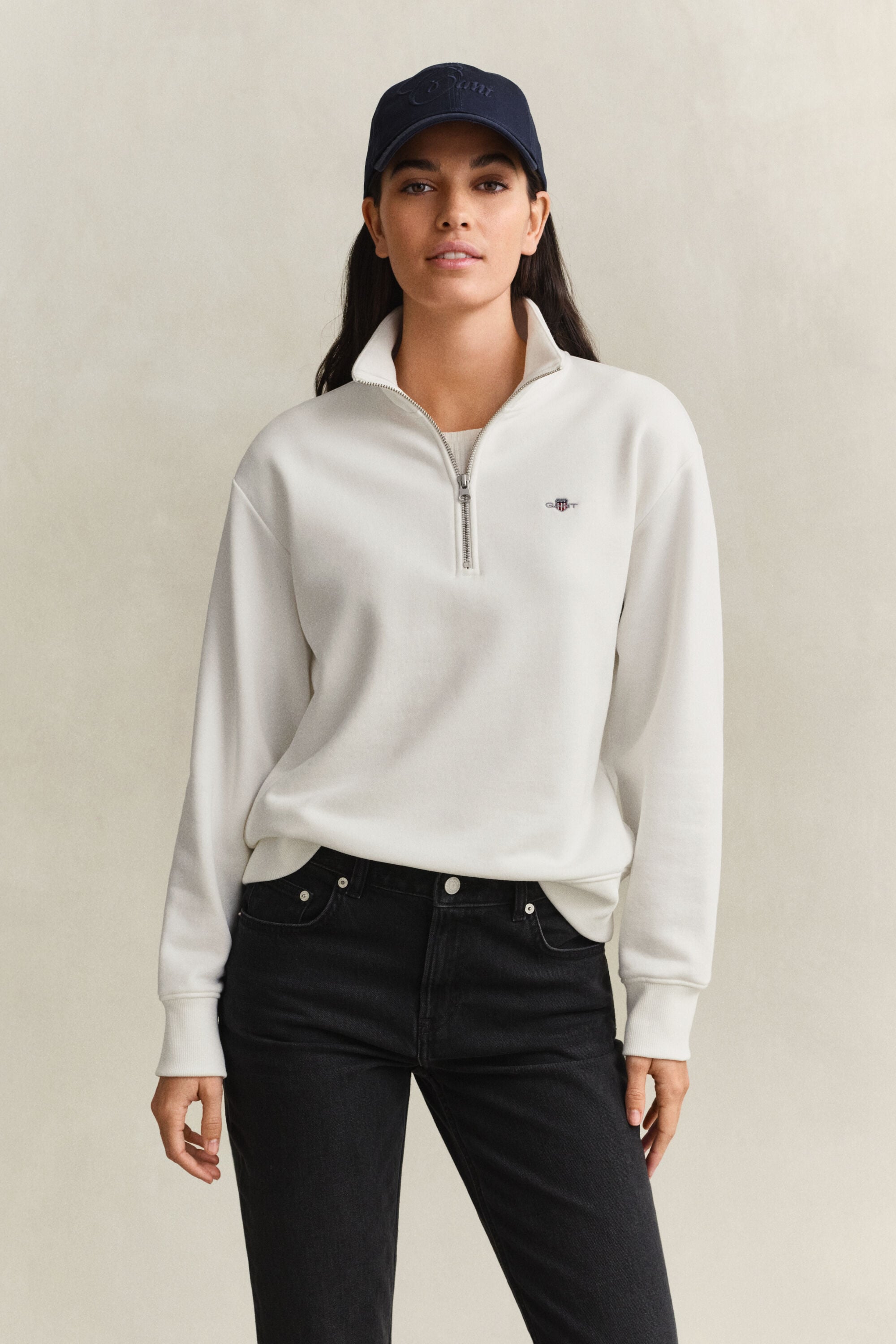Shield sweatshirt med halv lynlås
