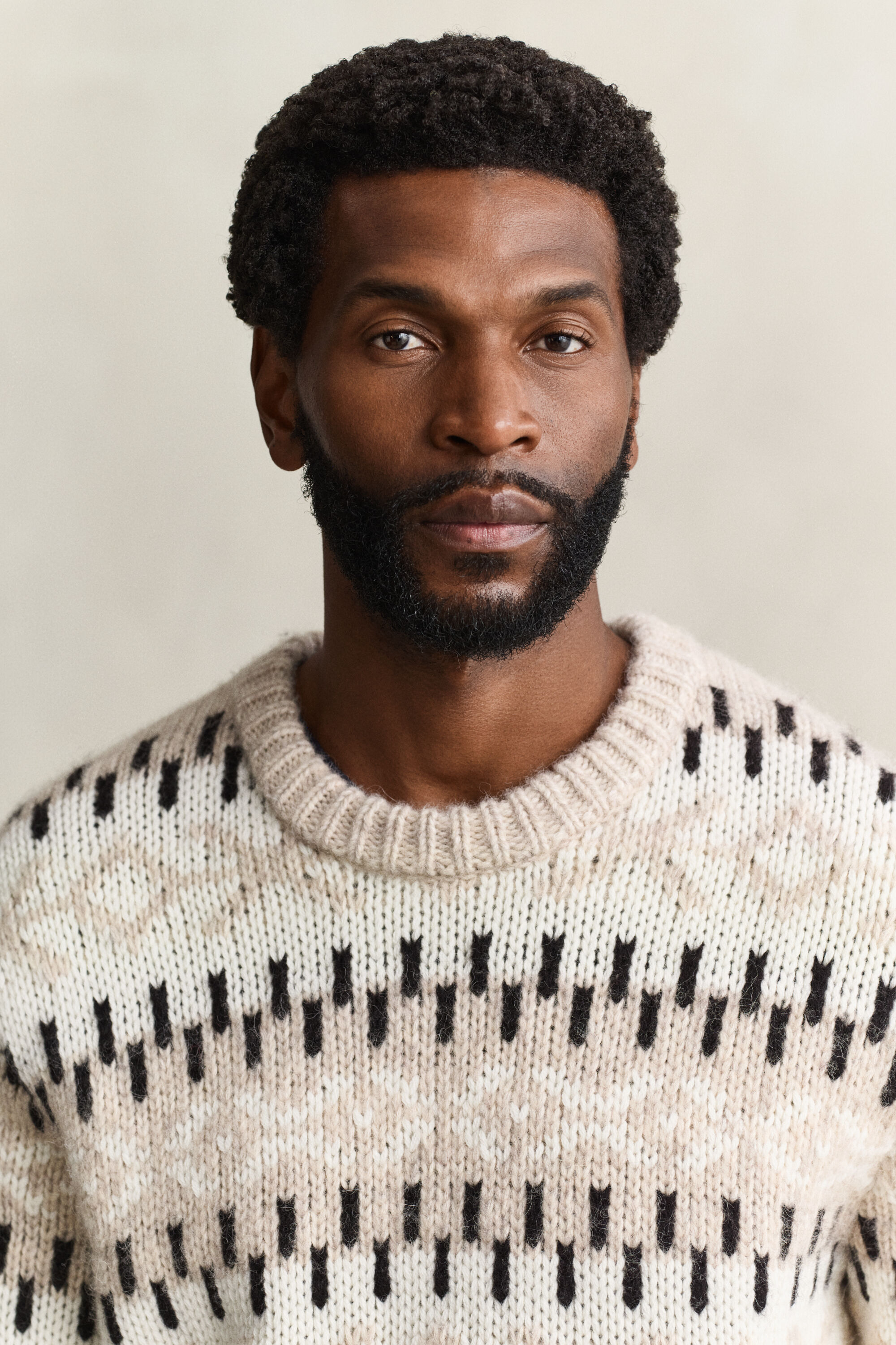 Jacquard sweater i alpakauldblanding