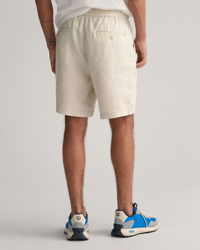 Shorts af hør med løbesnor