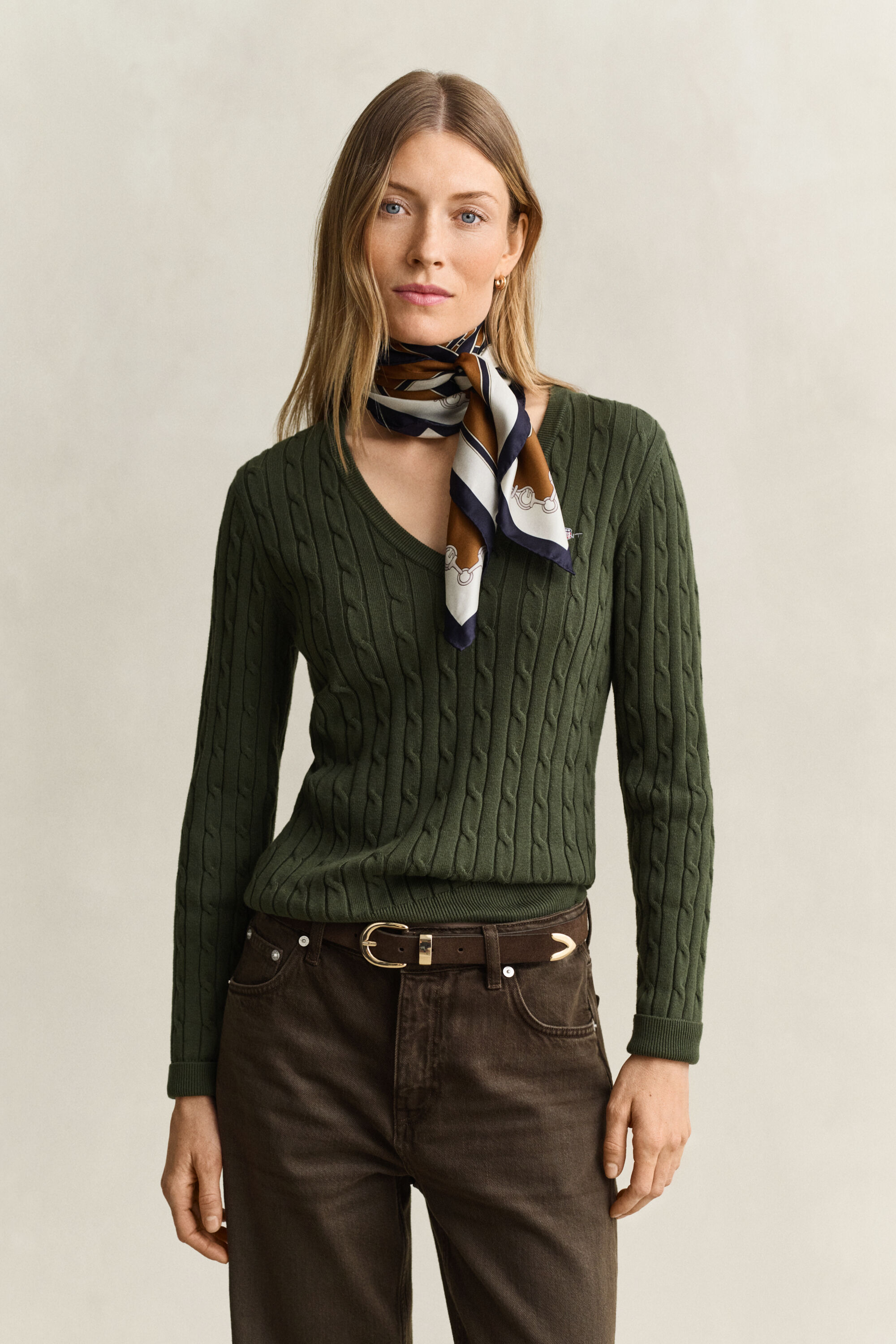 Classic sweater med kabelstrik