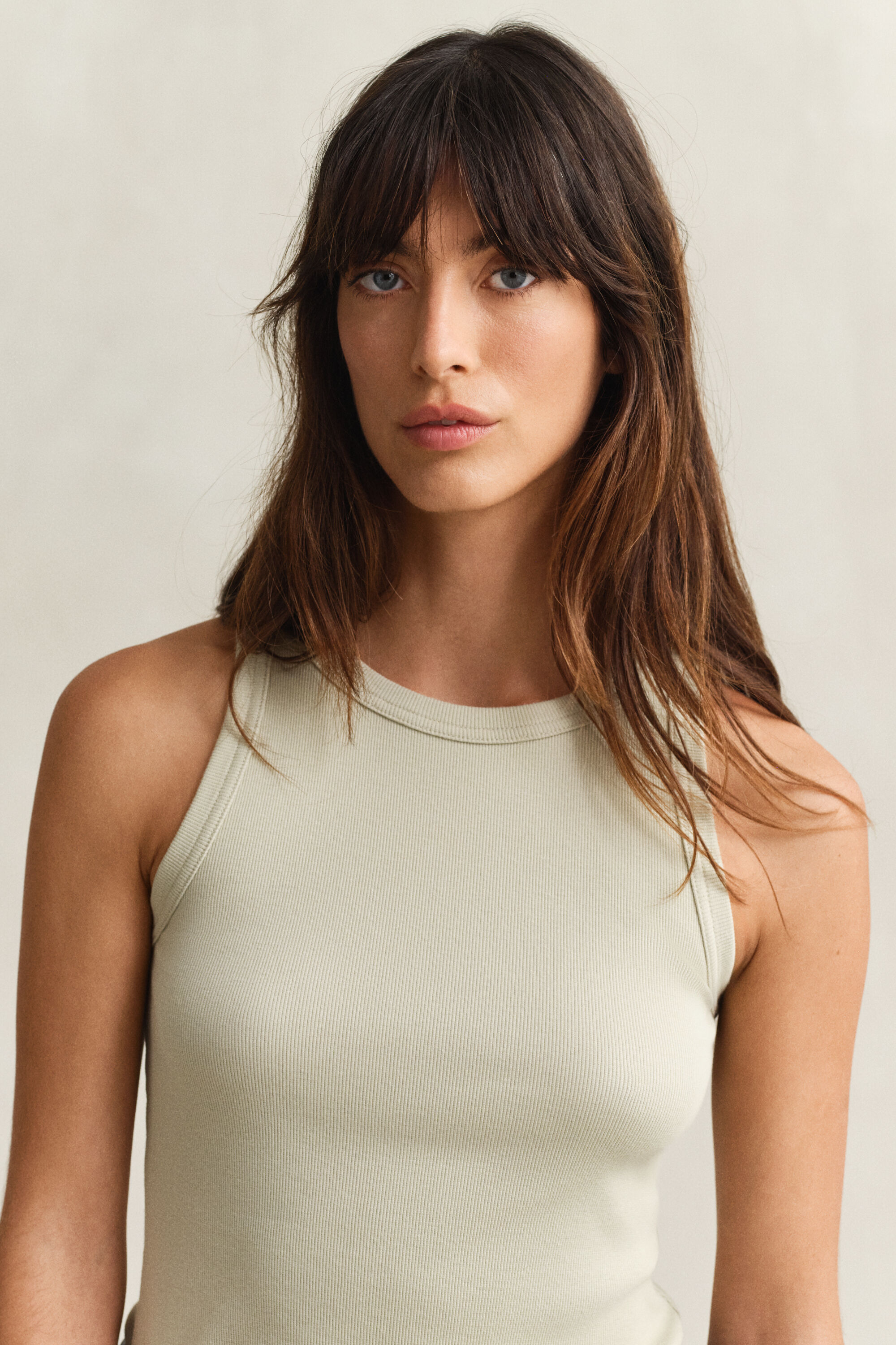 Ribstrikket tank-top