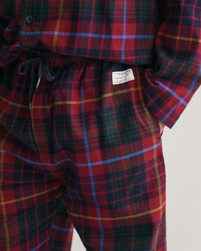 Pyjamasbukser og -skjorte af flannel i gaveæske