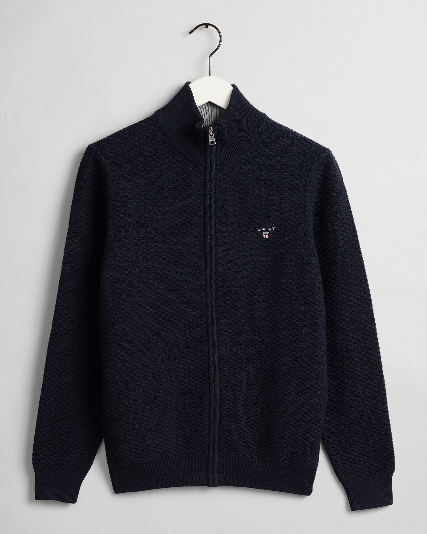 Triangle Texture sweater med lynlås