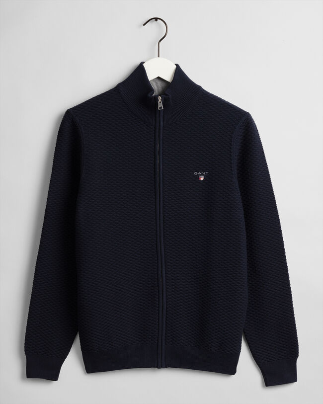 Triangle Texture sweater med lynlås