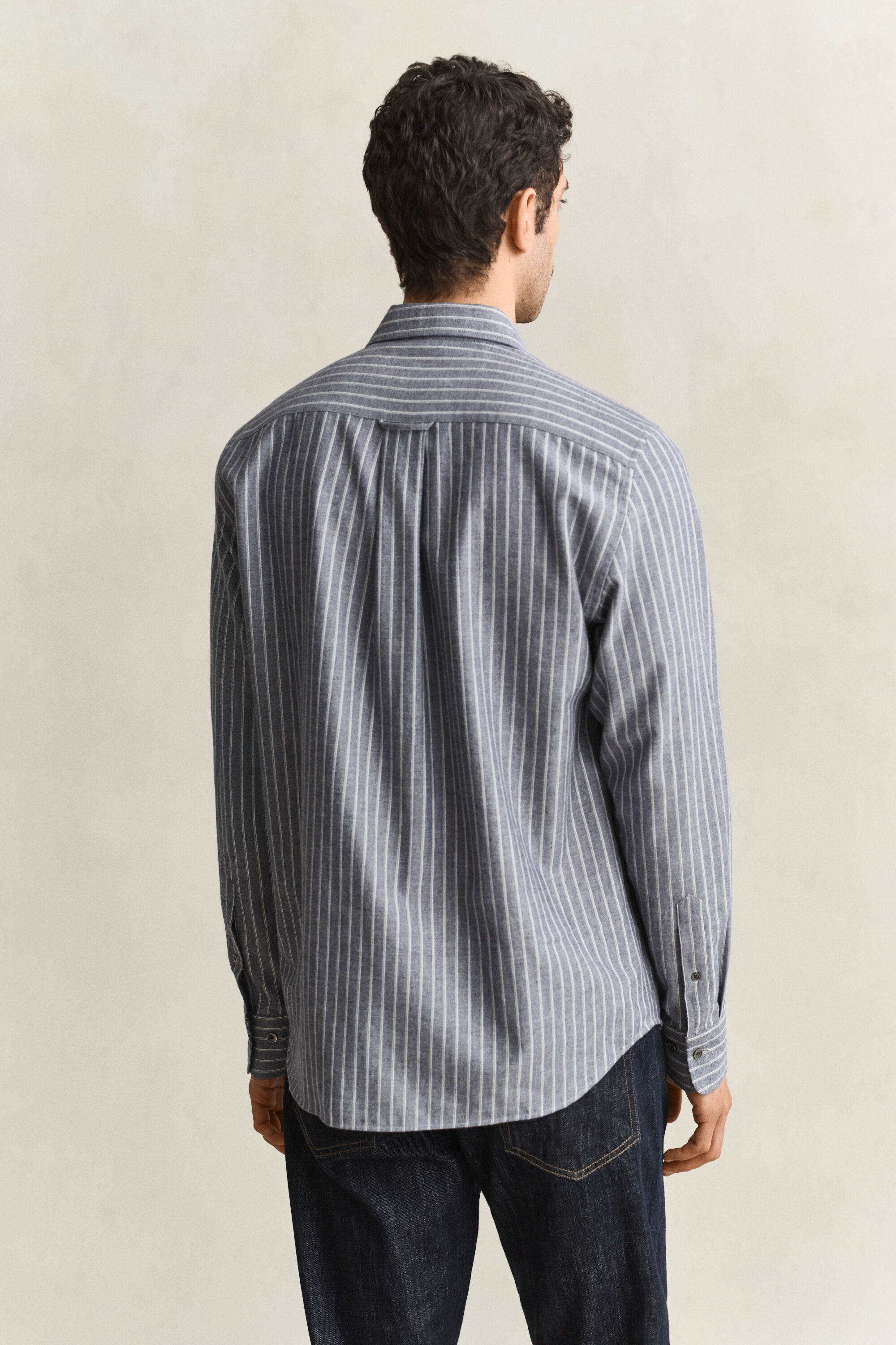 Stribet melangeskjorte i flannel