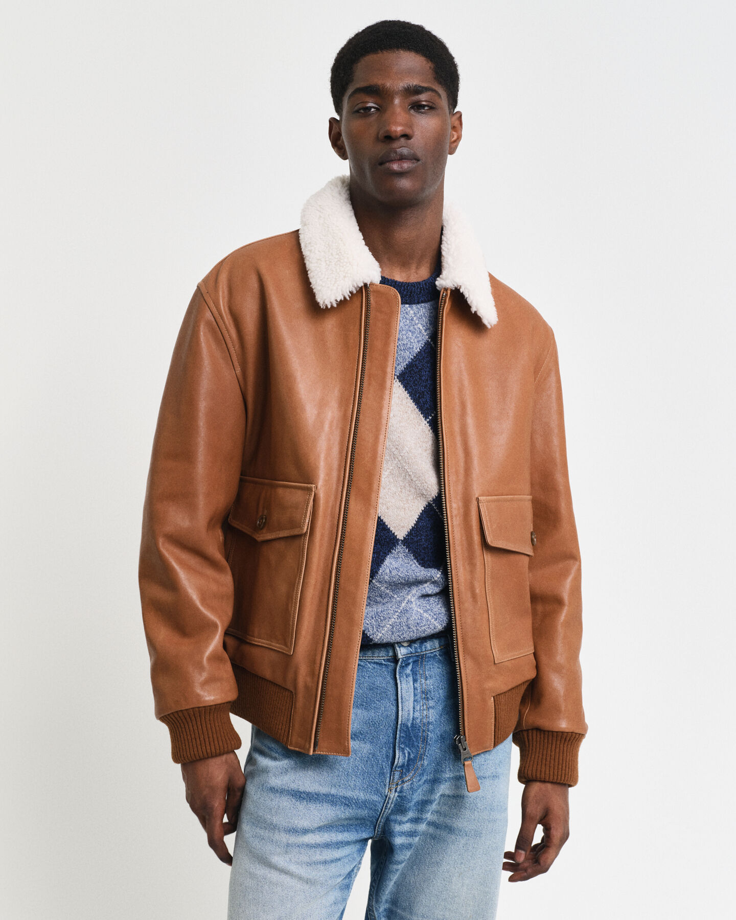 Pilotjakke af læder