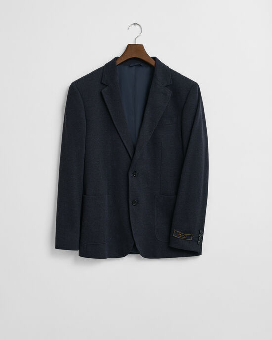 Slim fit tofarvet jersey piqué blazer