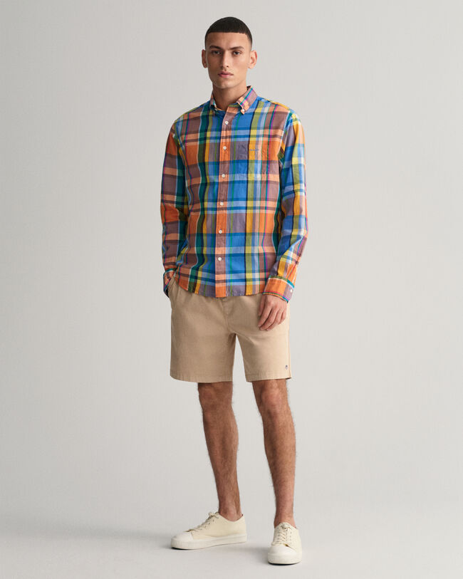 Regular fit farverig madras-skjorte