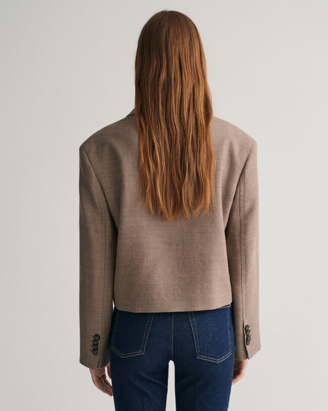 Kort blazerjakke af uld