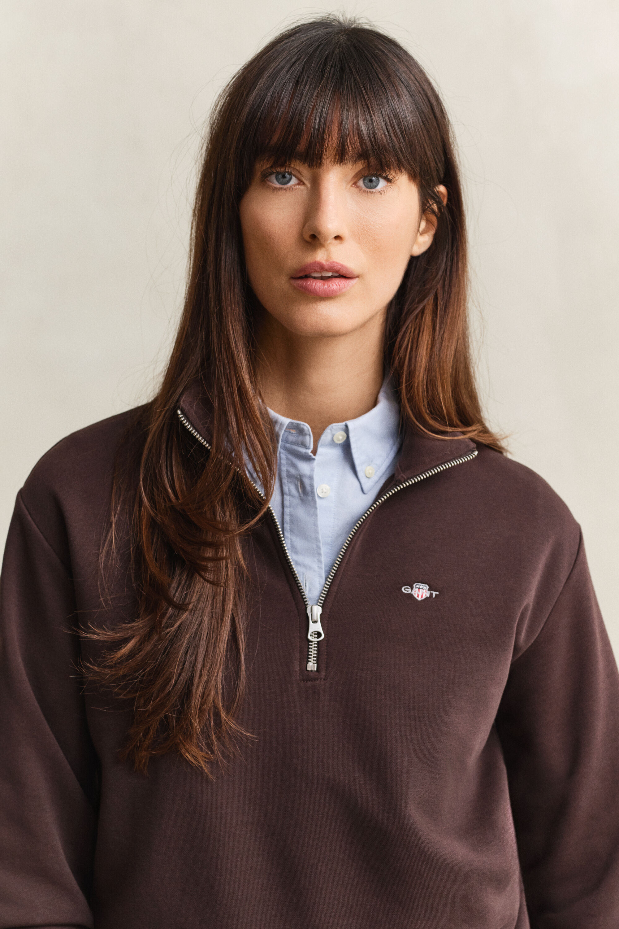 Shield sweatshirt med halv lynlås