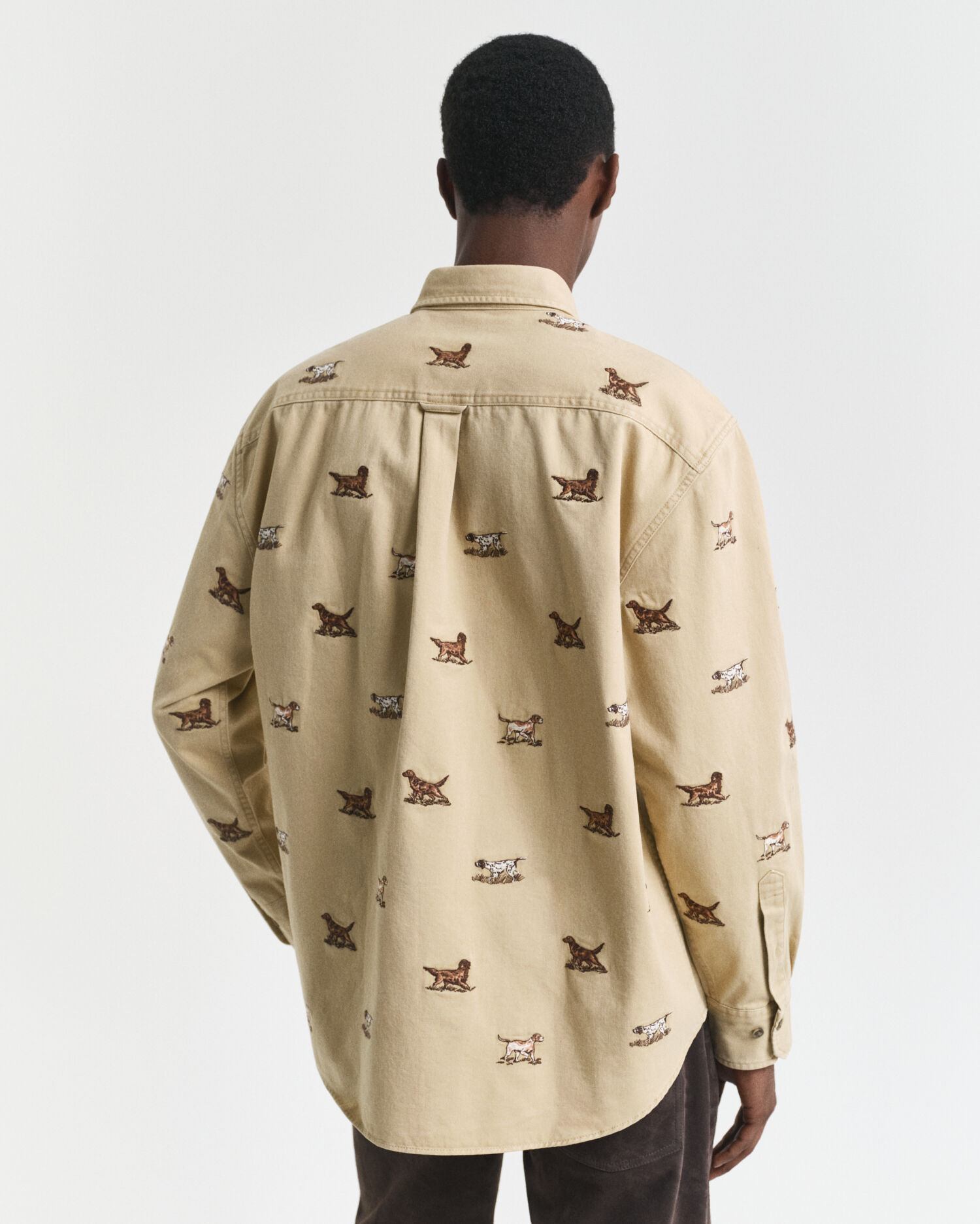 Relaxed fit twill-skjorte med broderi