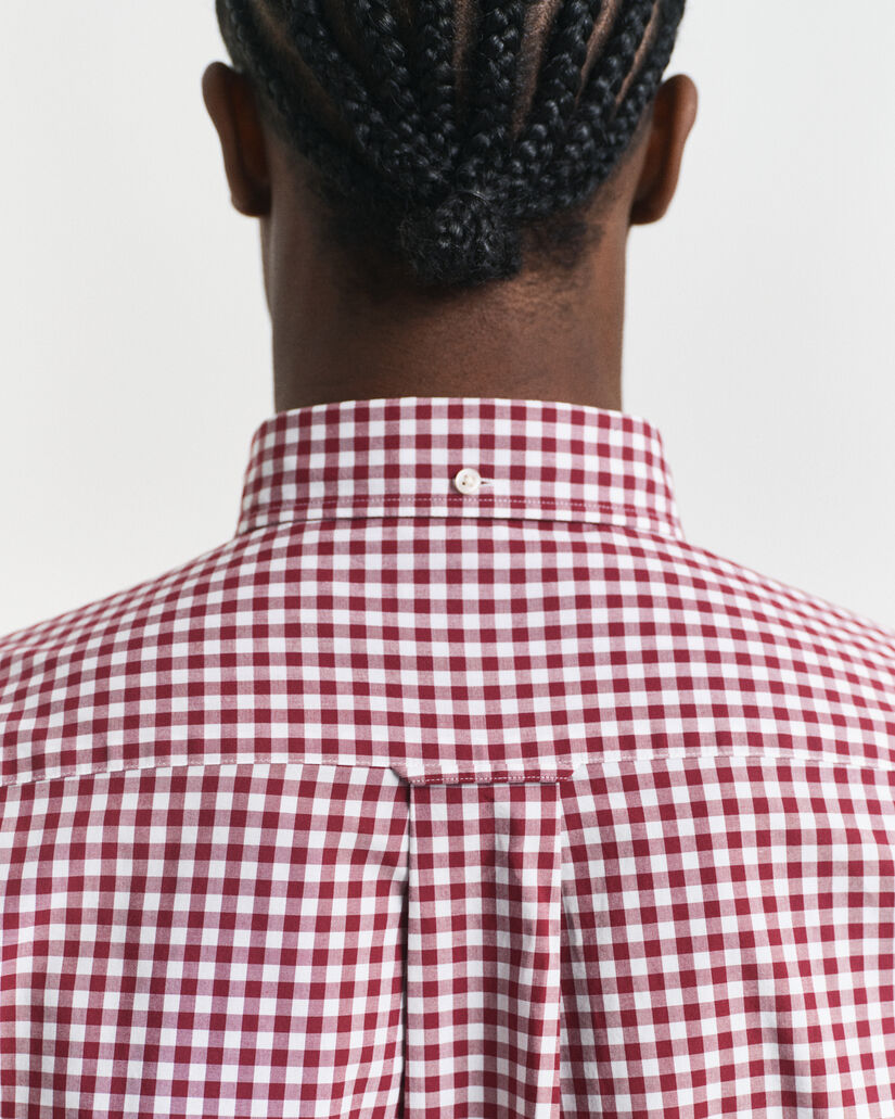 Regular fit klassisk gingham poplin-skjorte