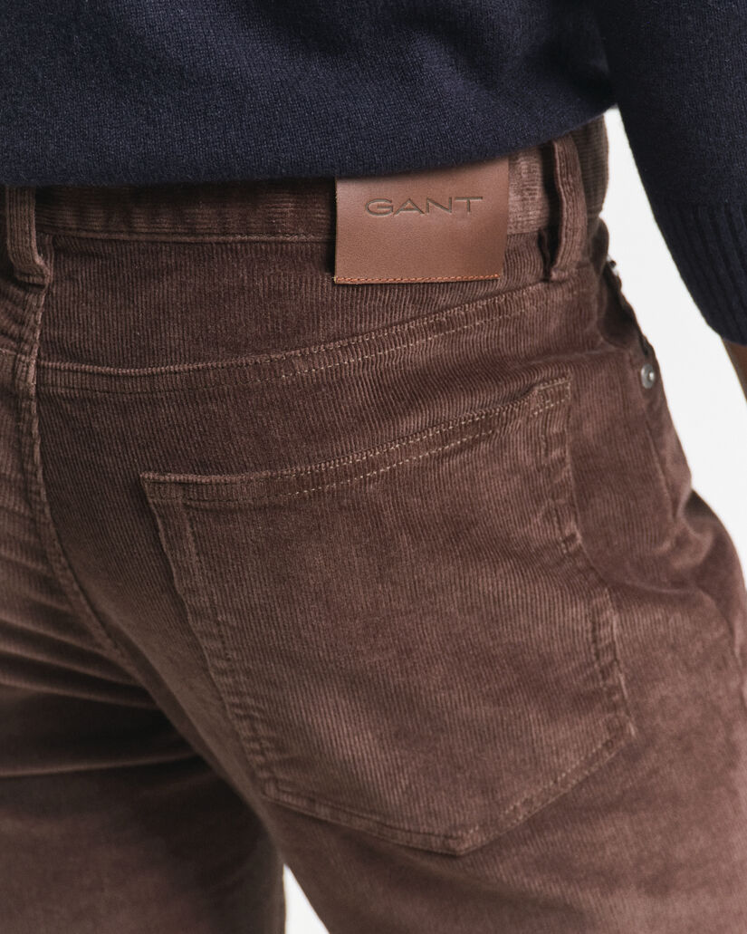 Regular fit jeans af jernbanefløjl