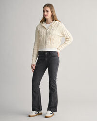 Teen Girls Shield kort h&aelig;ttetr&oslash;je med kabelstrik og lynl&aring;s