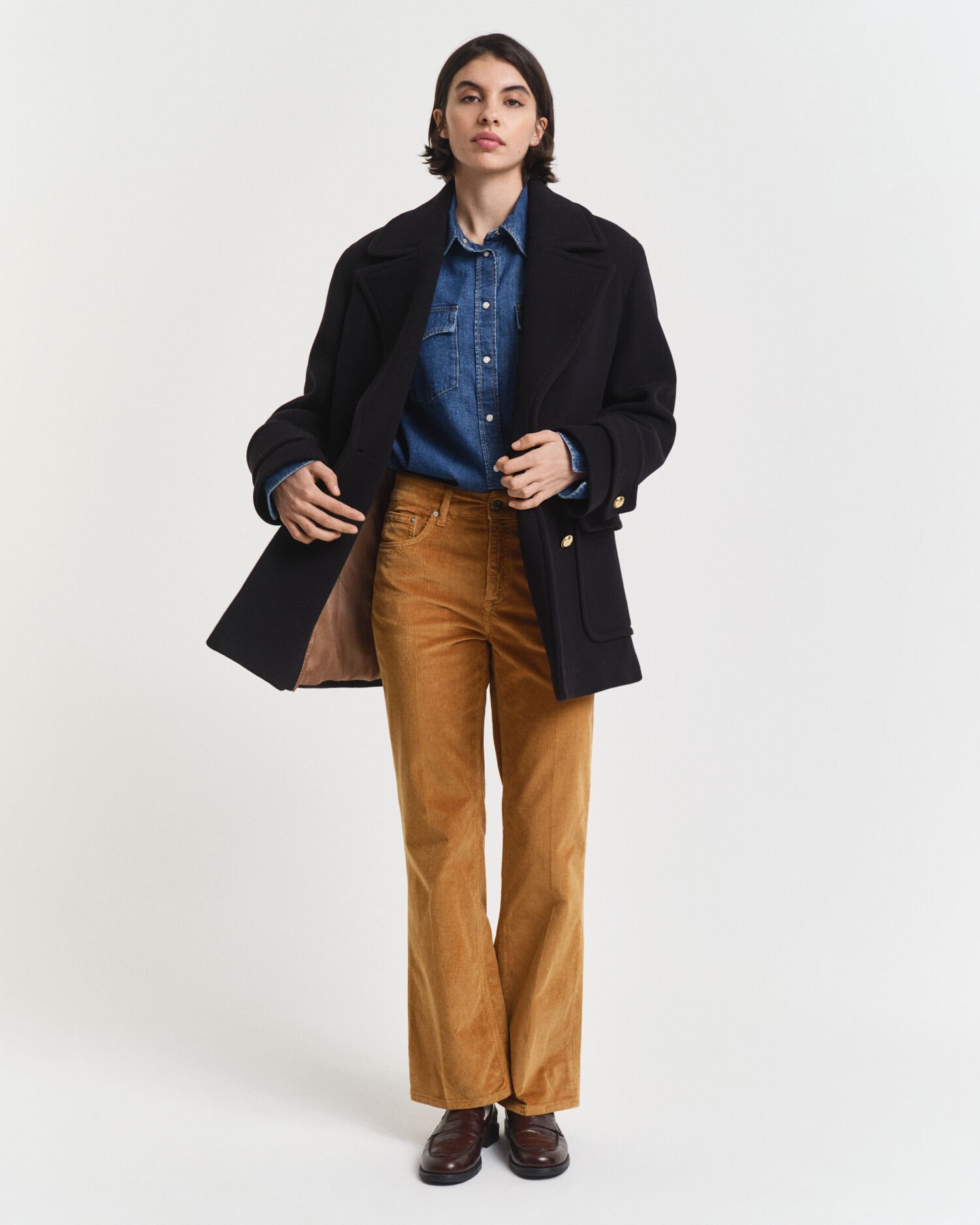 Jeans i jernbanefløjl med svaj