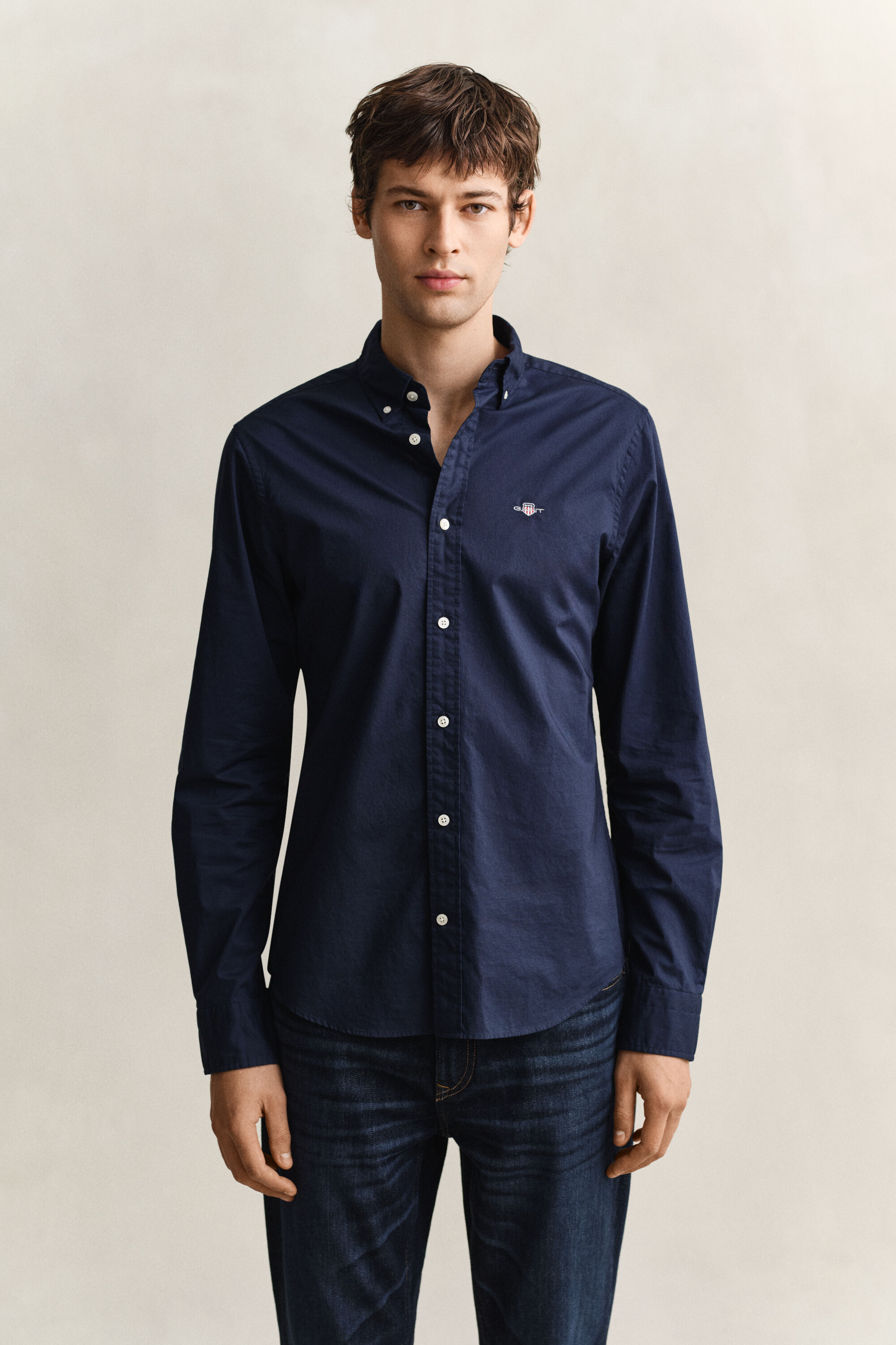 Slim fit klassisk poplin-skjorte
