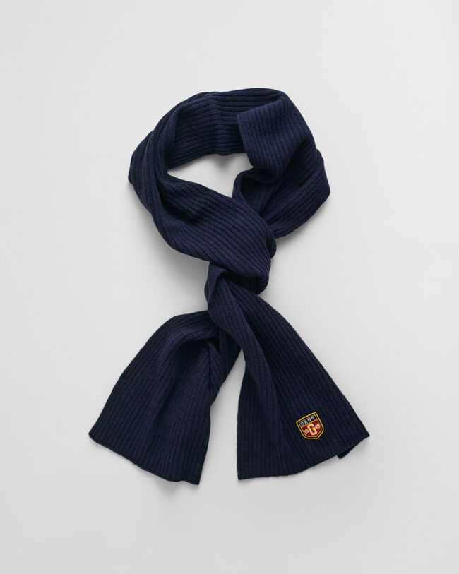 Gavesæt med beanie og halstørklæde i uld med mærke