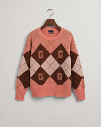 Argyle sweater med crewneck