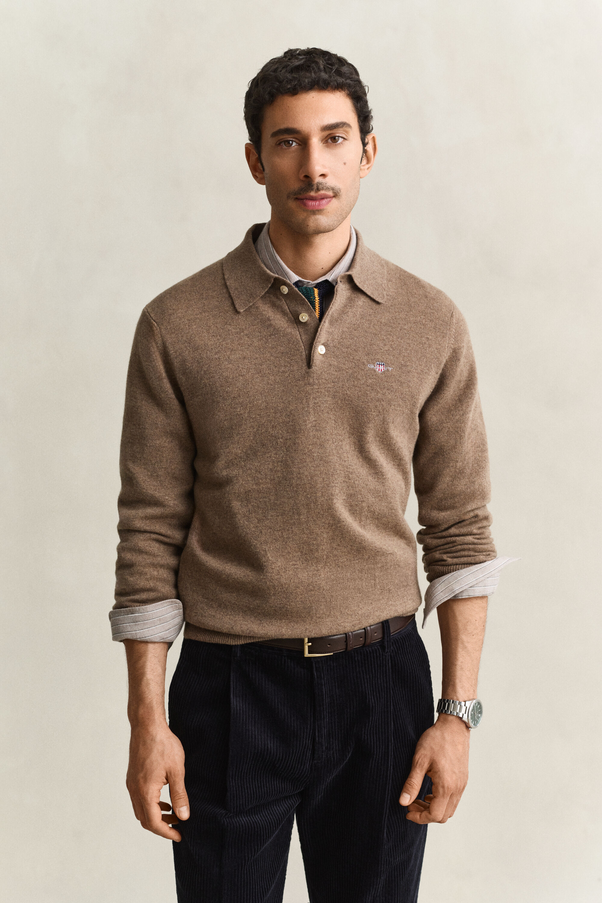Polosweater af ekstra fin lammeuld