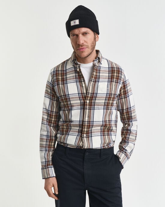 Regular fit Windblown flannelskjorte med tern
