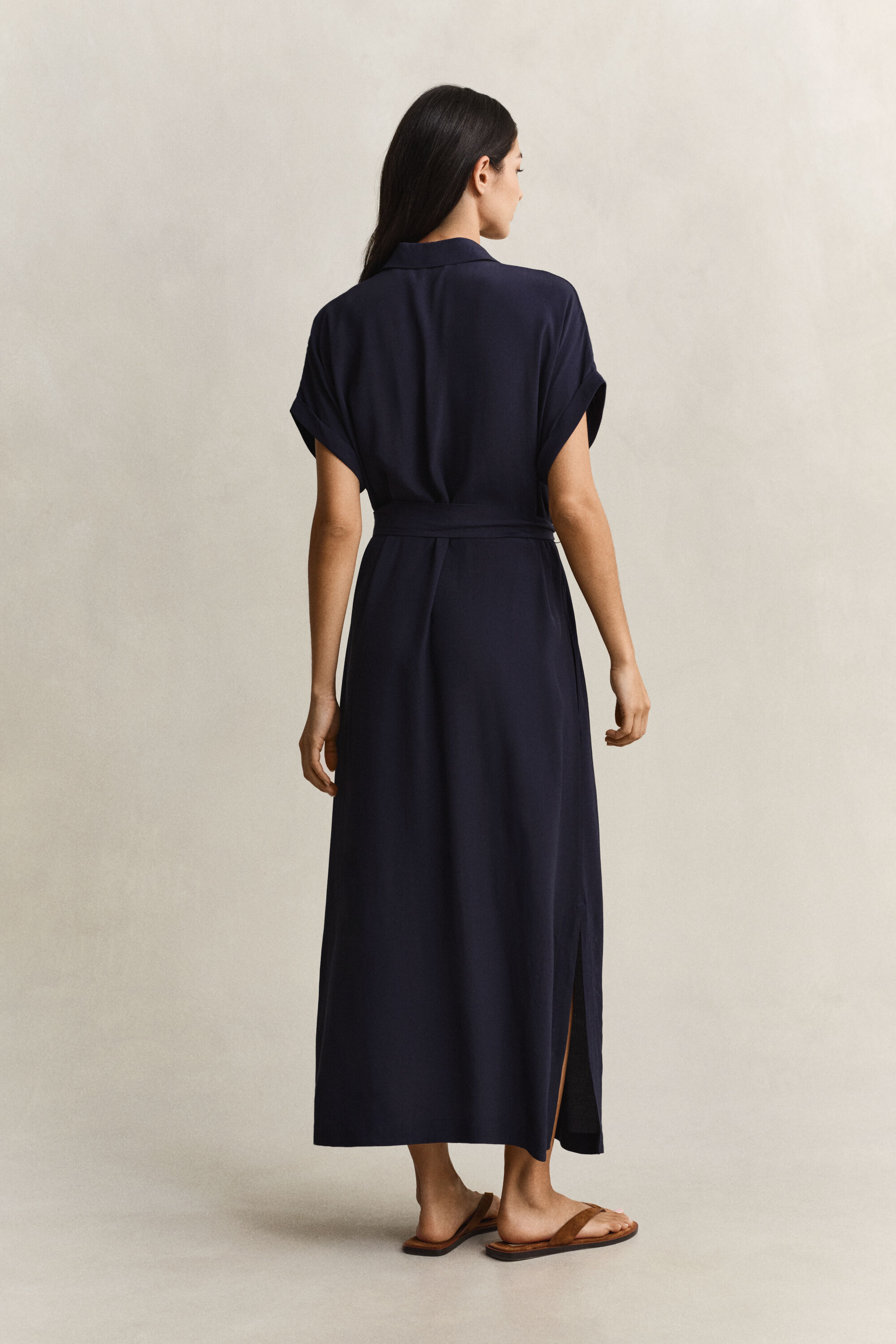 Skjortekjole med korte ærmer