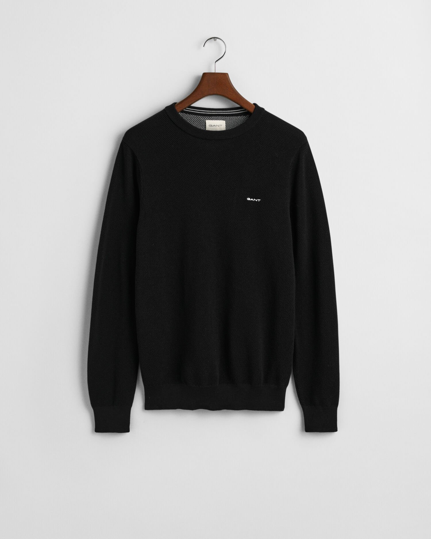 Crewneck sweater af bomuldspiqué