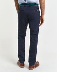 Slim fit chinobukser af twill