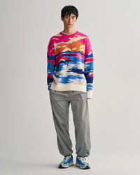 Crewneck sweater med Landscape-tryk