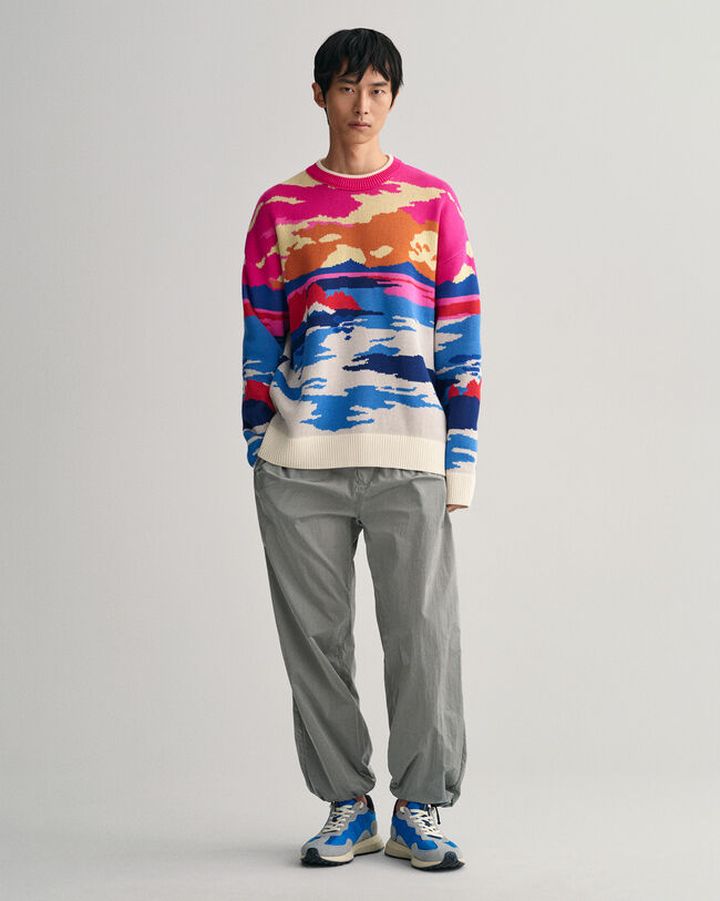 Crewneck sweater med Landscape-tryk