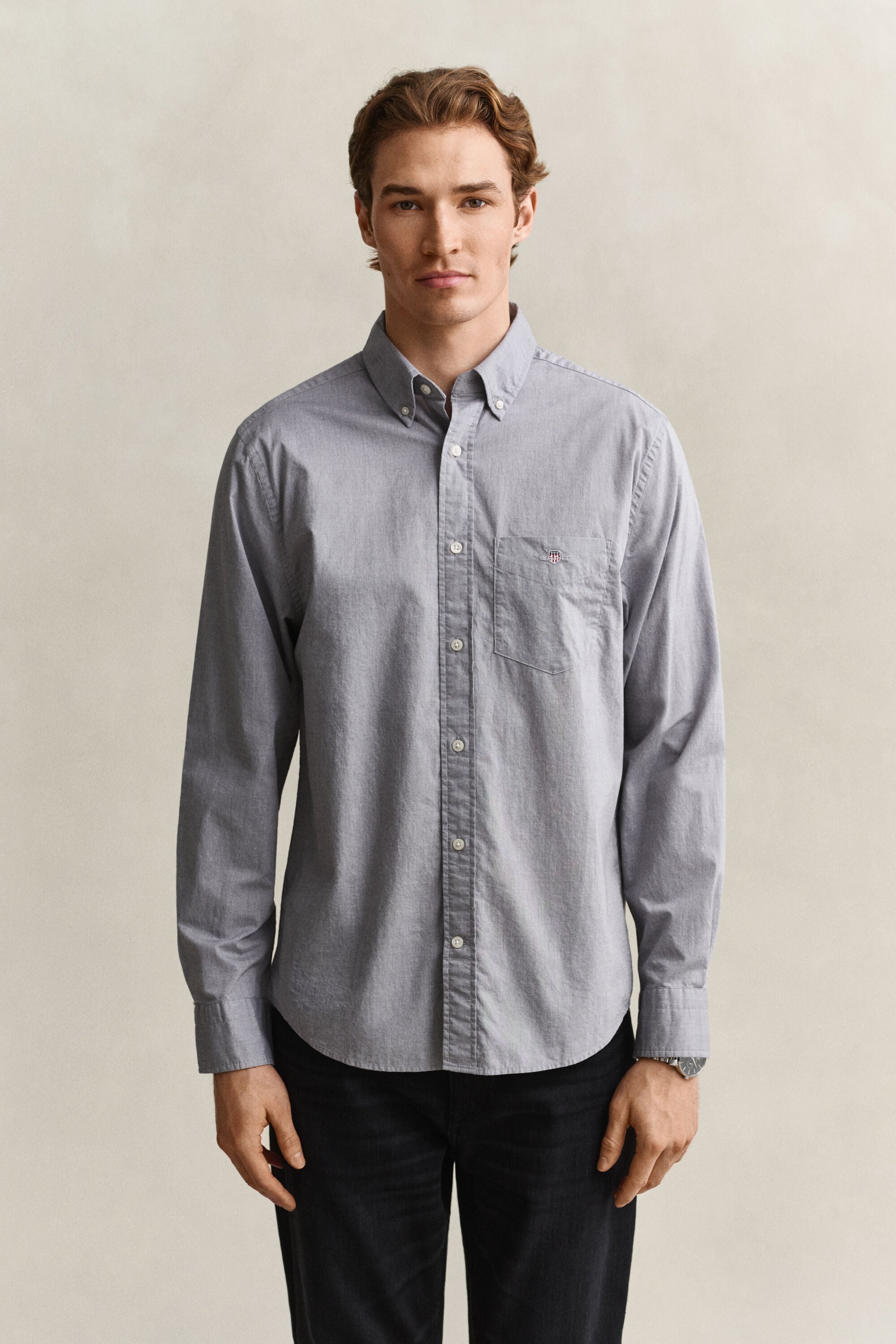 Regular fit klassisk poplin-skjorte