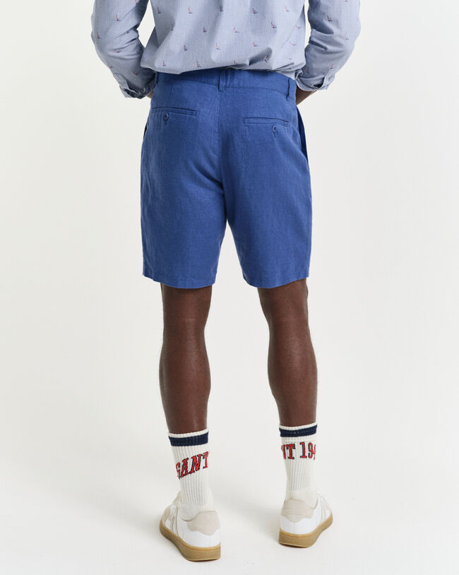 Relaxed fit shorts af hør med løbesnor