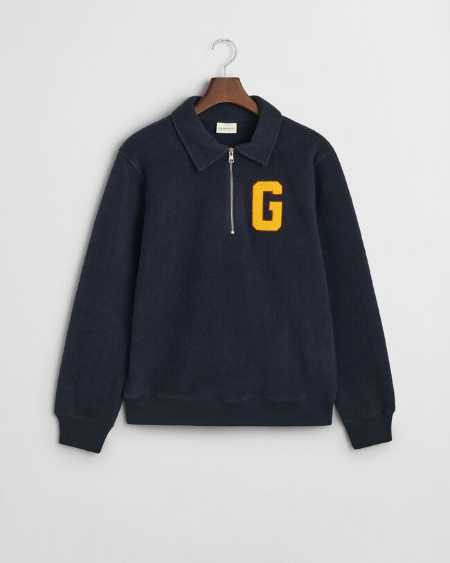Graphic fleece med halv lynlås