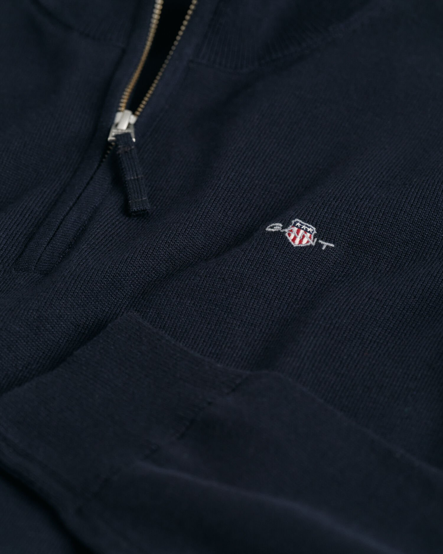 Teens Shield sweater i bomuld med halv lynlås