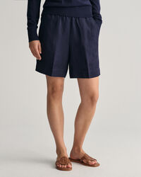 Relaxed fit pull-on shorts i hørblanding