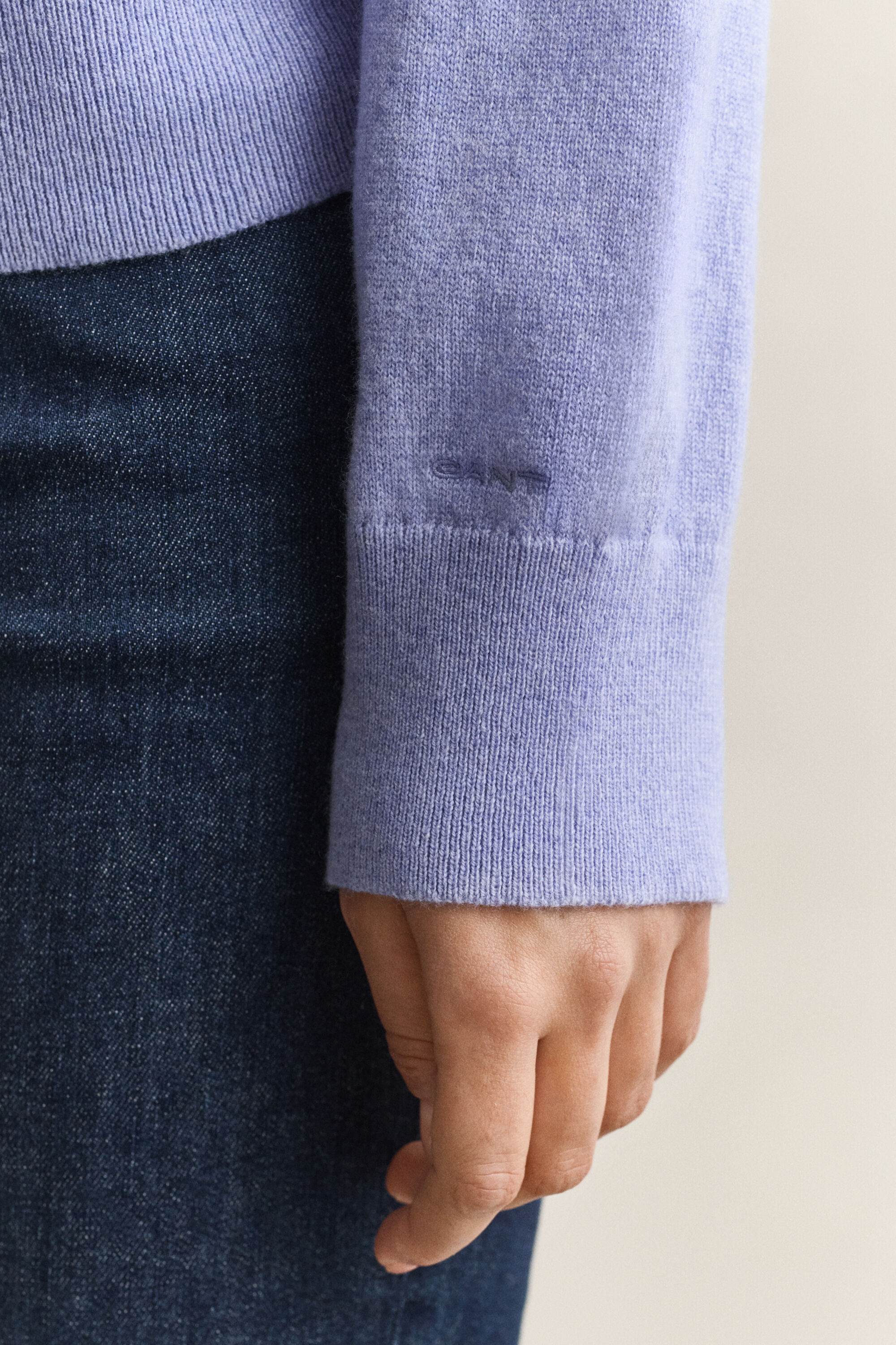 Crewneck sweater i ekstra fin lammeuld