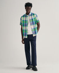 Regular fit madras-skjorte med korte &aelig;rmer