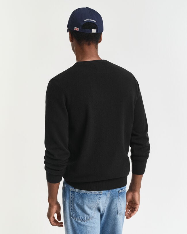 Crewneck sweater i ekstra fin lammeuld