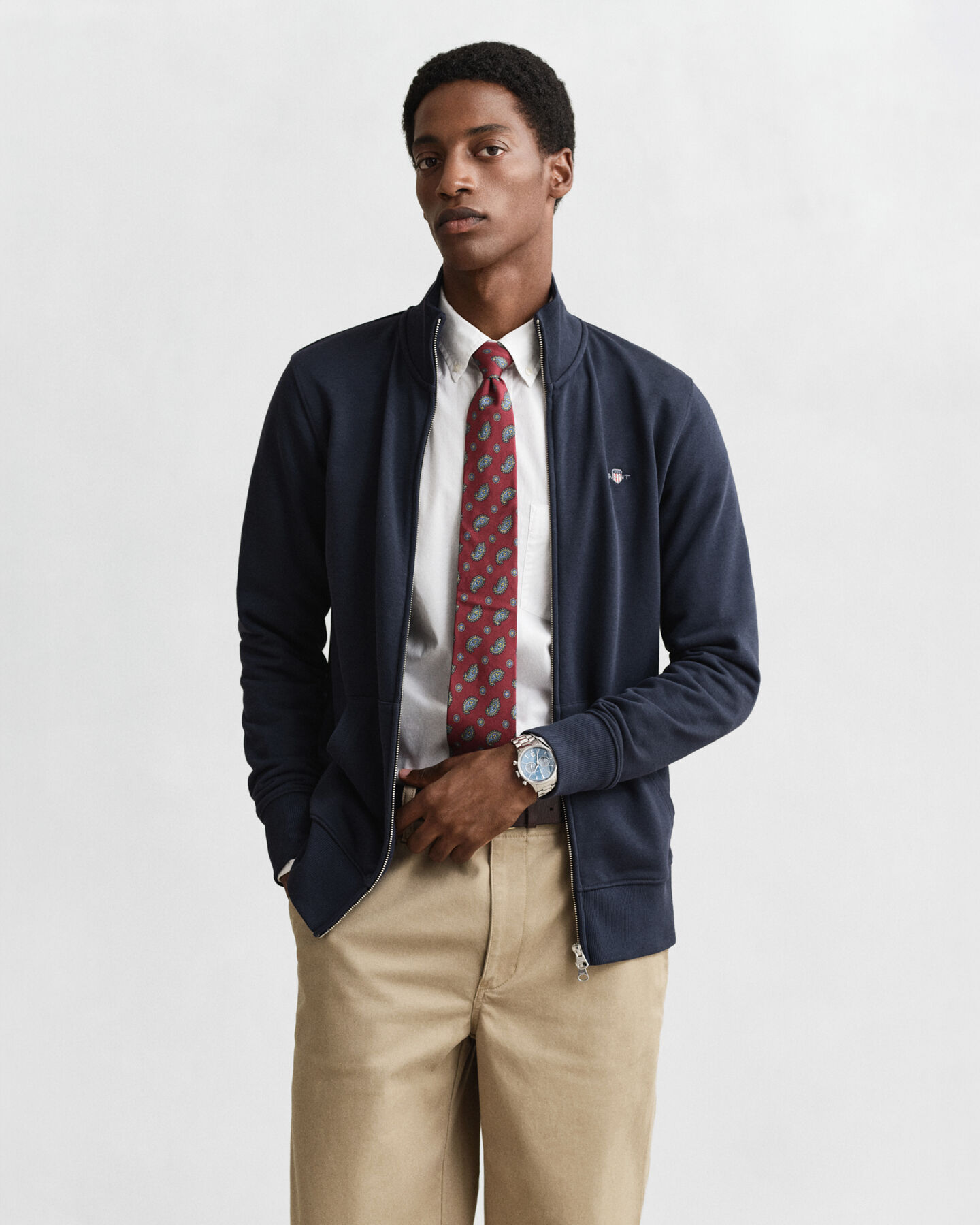 Shield sweatshirt med lynlås