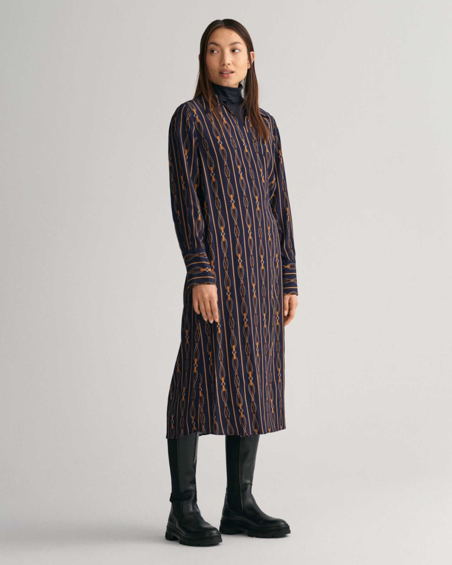 Regular fit Rope-stribet slå-om kjole