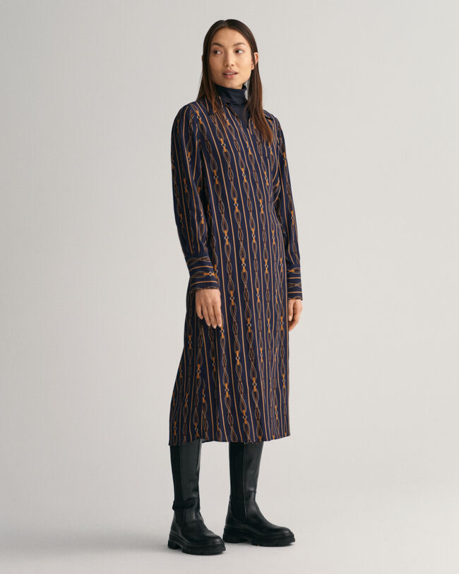 Regular fit Rope-stribet slå-om kjole