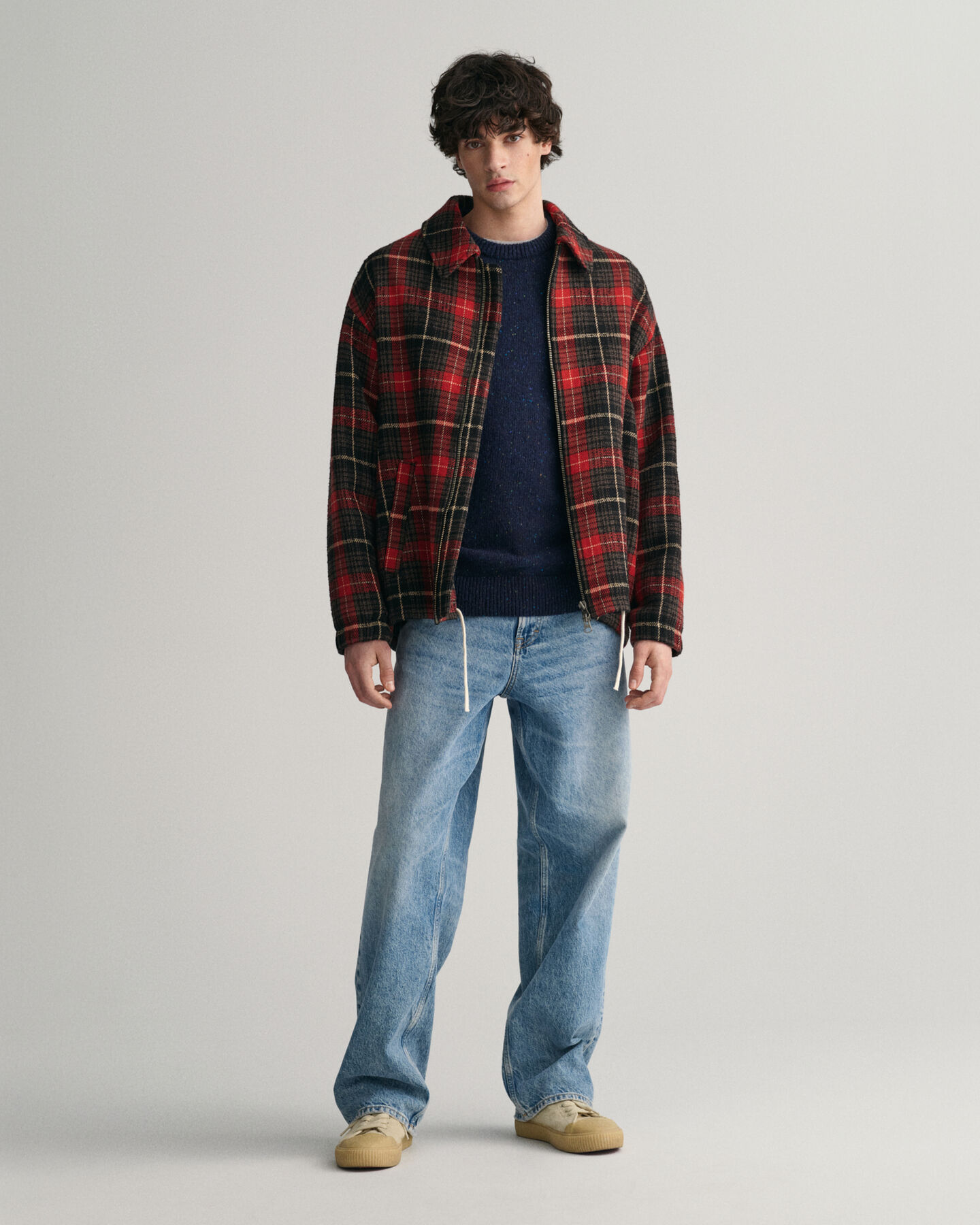 Crewneck sweater med uldnister