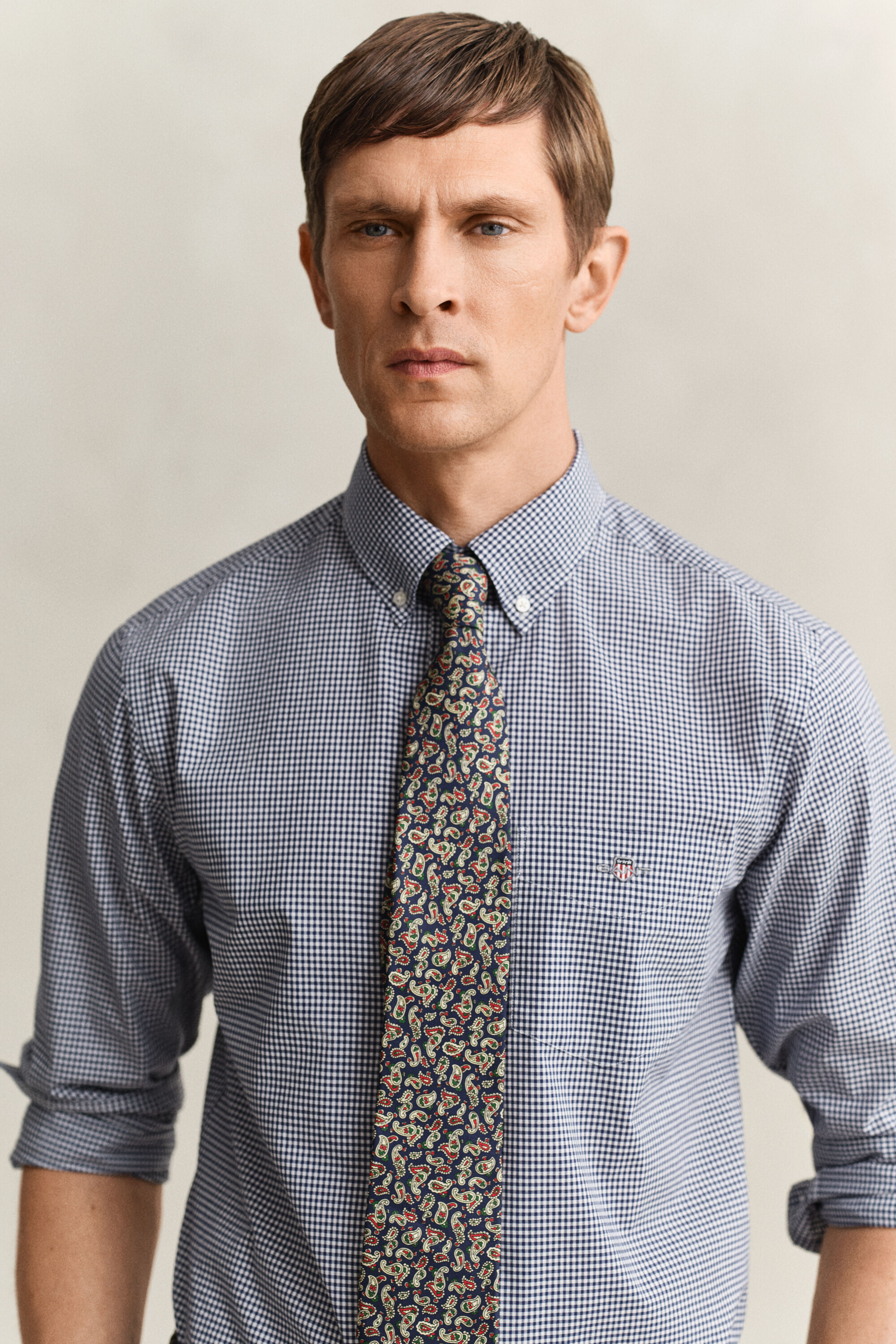 Gingham klassisk poplin-skjorte