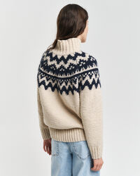 Fair Isle sweater med rullekrave